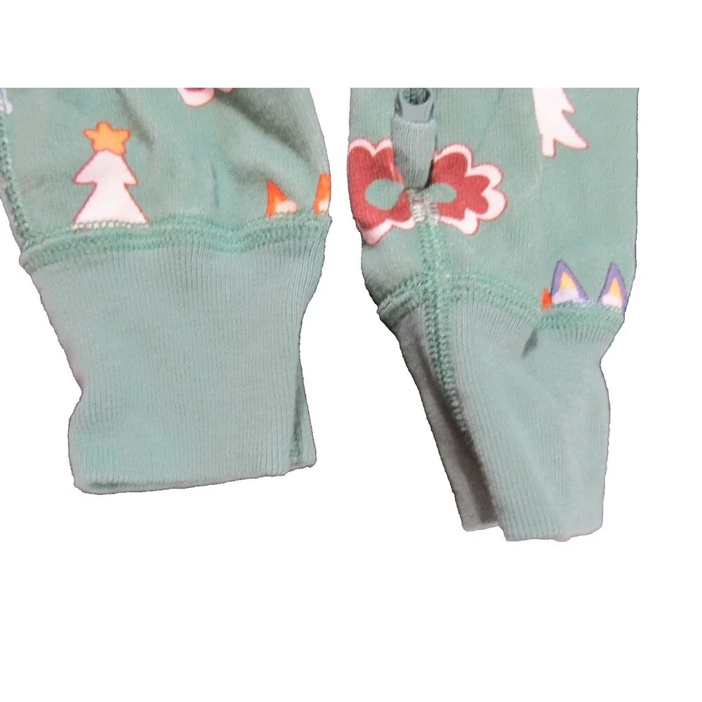 Hanna Andersson Bluey Holiday Sleeper 18–24M Organic Cotton Green Zip Pajamas